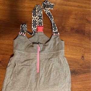 FP Movement by Free People Gray Jumpsuit with Pink Accents